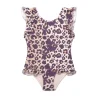 Online Cheetah Ruffle Swimsuit Girls Swimwear