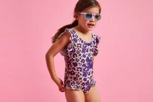 Online Cheetah Ruffle Swimsuit Girls Swimwear