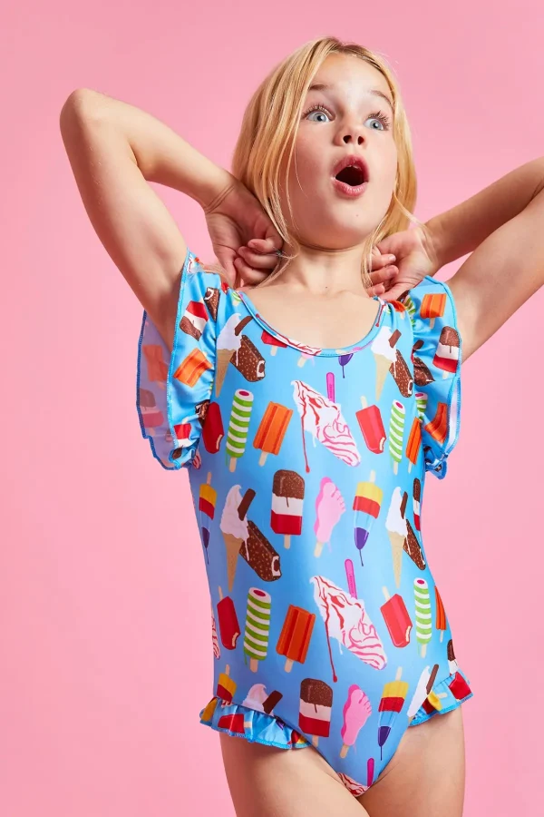 Clearance Ice Creams Ruffle Swimsuit Girls Swimwear