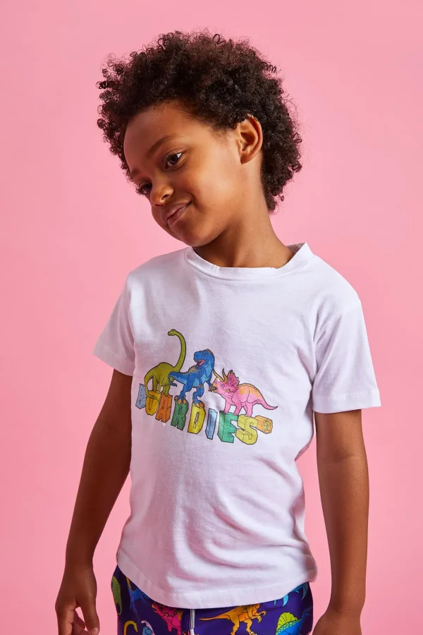 Cheap Kids White Vibrant Dino T-Shirt Clothing