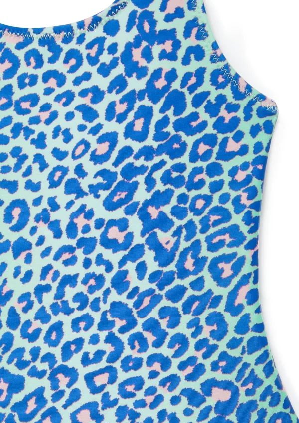 Cheap Lime Leopard Classic Swimsuit Girls Swimwear