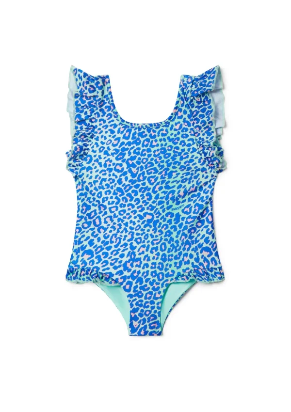 Online Lime Leopard Ruffle Swimsuit Girls Swimwear