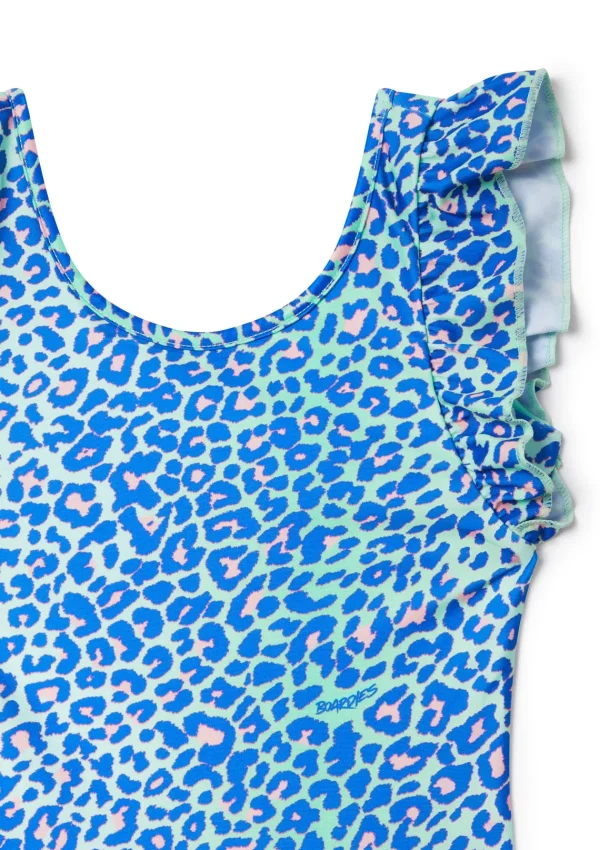 Online Lime Leopard Ruffle Swimsuit Girls Swimwear