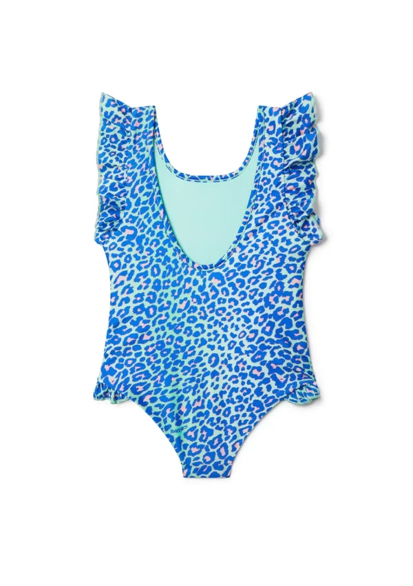 Online Lime Leopard Ruffle Swimsuit Girls Swimwear