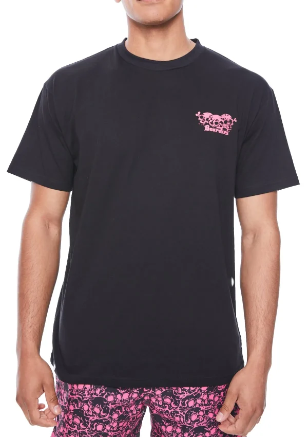 Hot Skulls Black & Pink T-Shirt Clothing