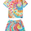 Fashion Spiral Tie Dye Kids Co-Ord Clothing