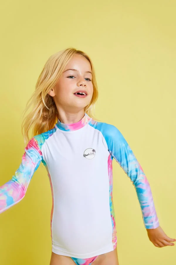 Store Spiral Tie Dye Rash Guard Clothing