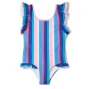 Best Sale Sundown Stripe Ruffle Swimsuit Girls Swimwear