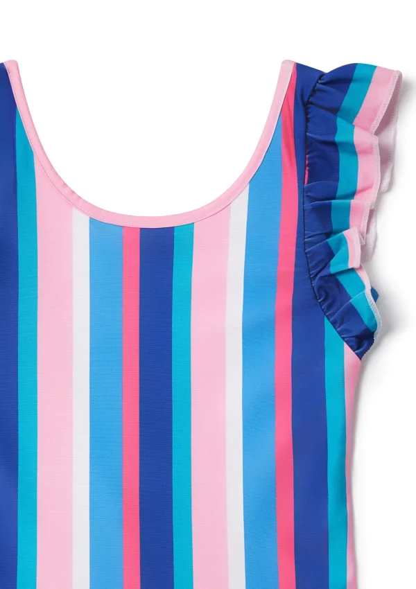 Best Sale Sundown Stripe Ruffle Swimsuit Girls Swimwear