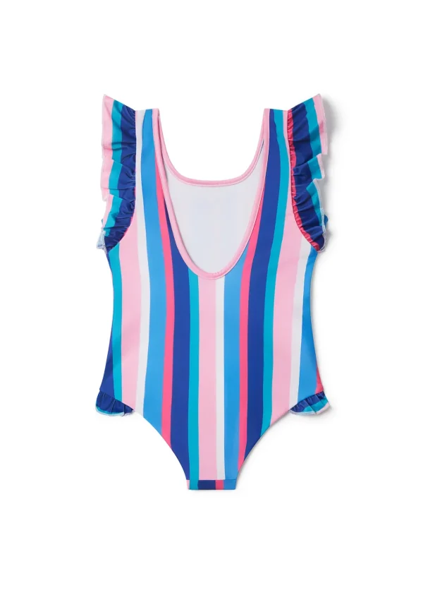 Best Sale Sundown Stripe Ruffle Swimsuit Girls Swimwear