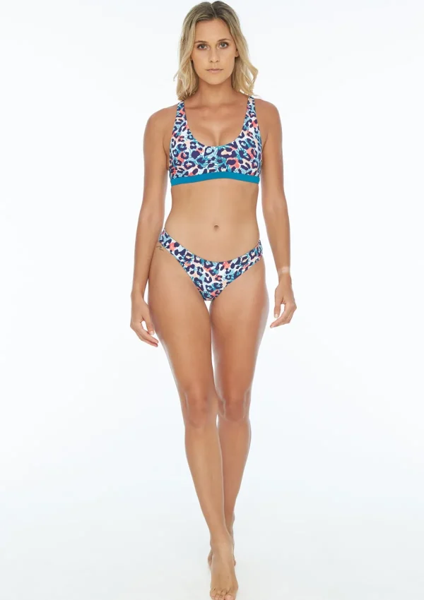 Best Tropical Cheetah Reversible Crop Top Bikinis