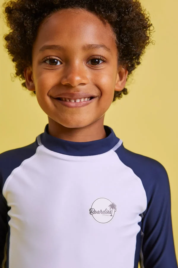 Outlet White And Navy Rash Guard Clothing